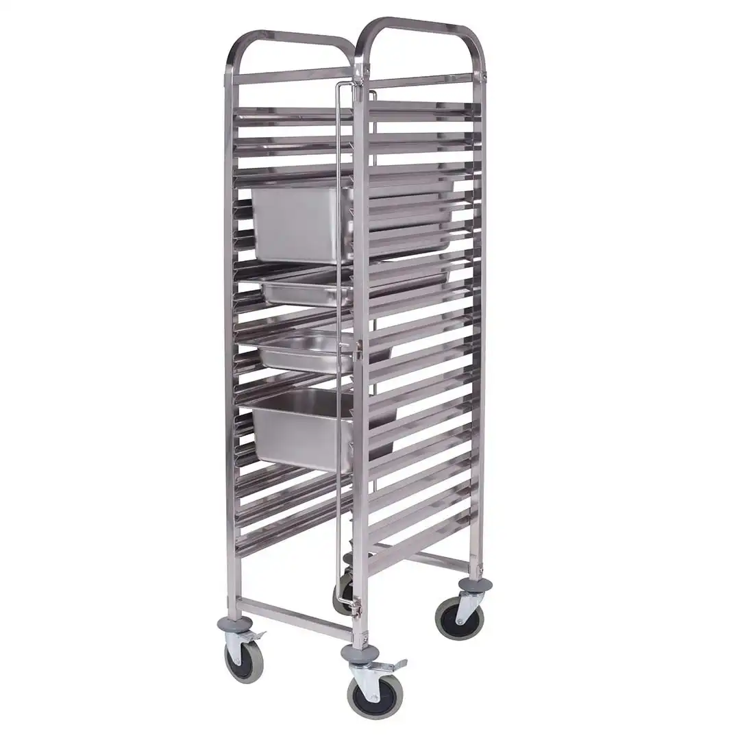 Soga Gastronorm Trolley 16 Tier Stainless Steel Bakery Trolley Suits GN 1/1 Pans