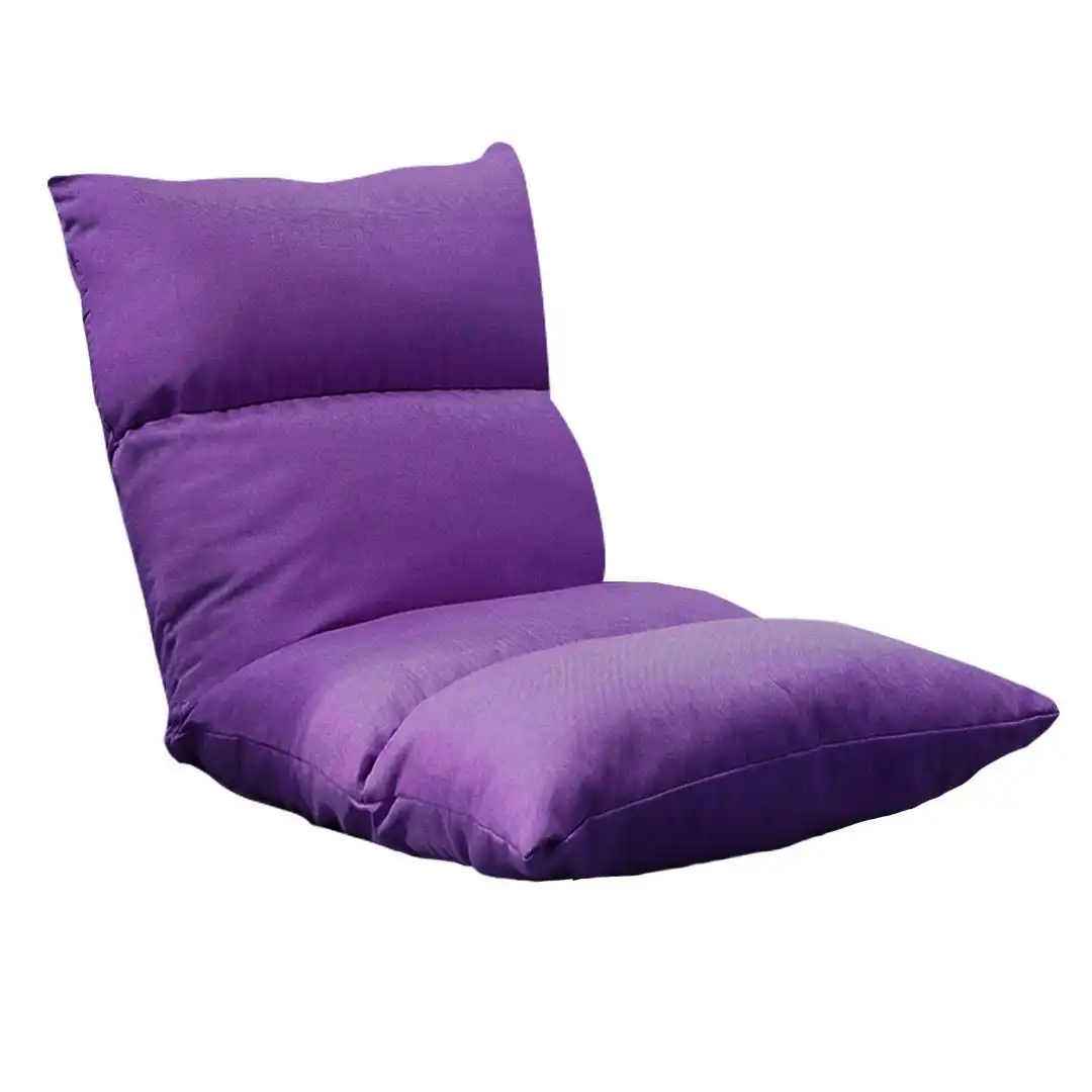 Soga Lounge Floor Recliner Adjustable Lazy Sofa Bed Folding Game Chair Purple