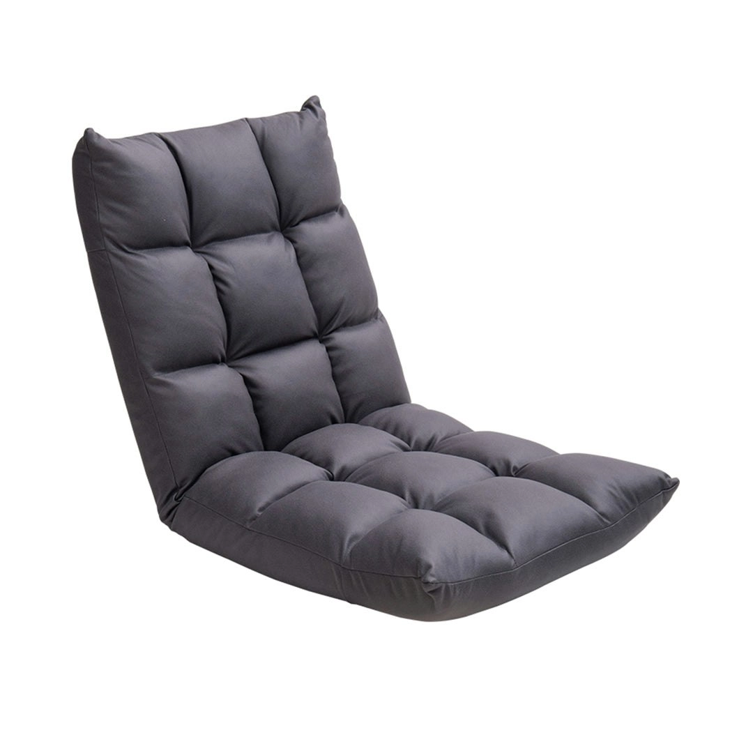 Soga Grey Lounge Floor Recliner Adjustable Gaming Sofa Bed Foldable Indoor Outdoor Backrest Seat Home Office Decor