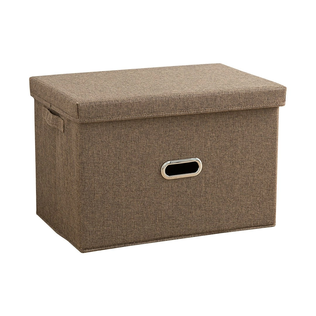 Soga Coffee Large Foldable Canvas Storage Box Cube Clothes Basket Organiser Home Decorative Box