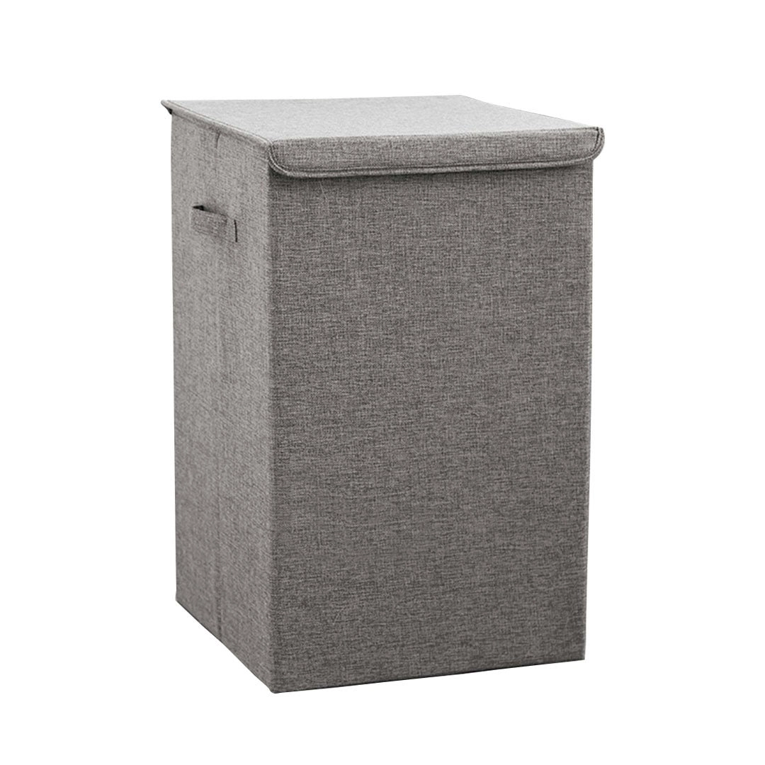 Soga Grey Large Collapsible Laundry Hamper Storage Box Foldable Canvas Basket Home Organiser Decor