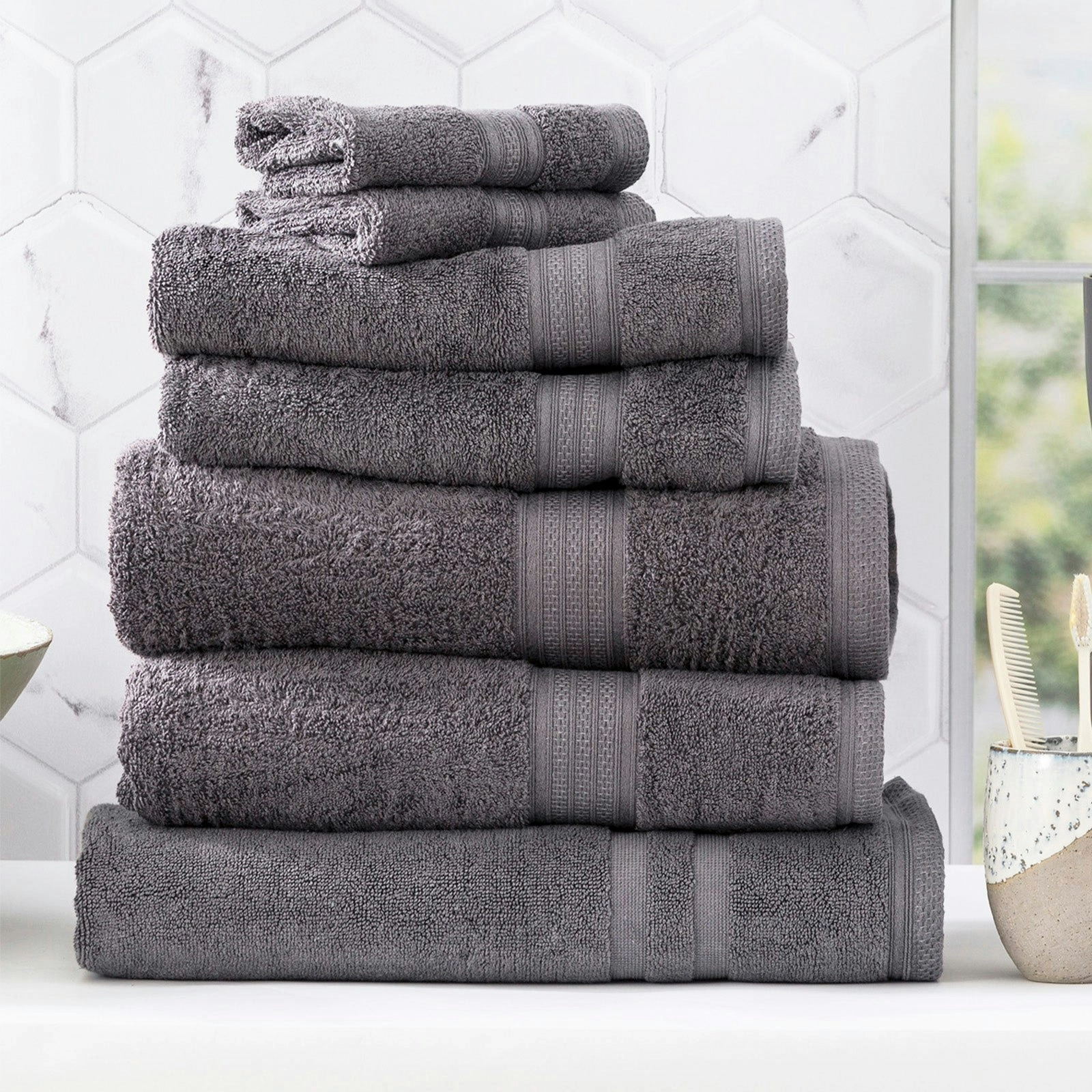 Stella Bamboo Towel Sets Charcoal