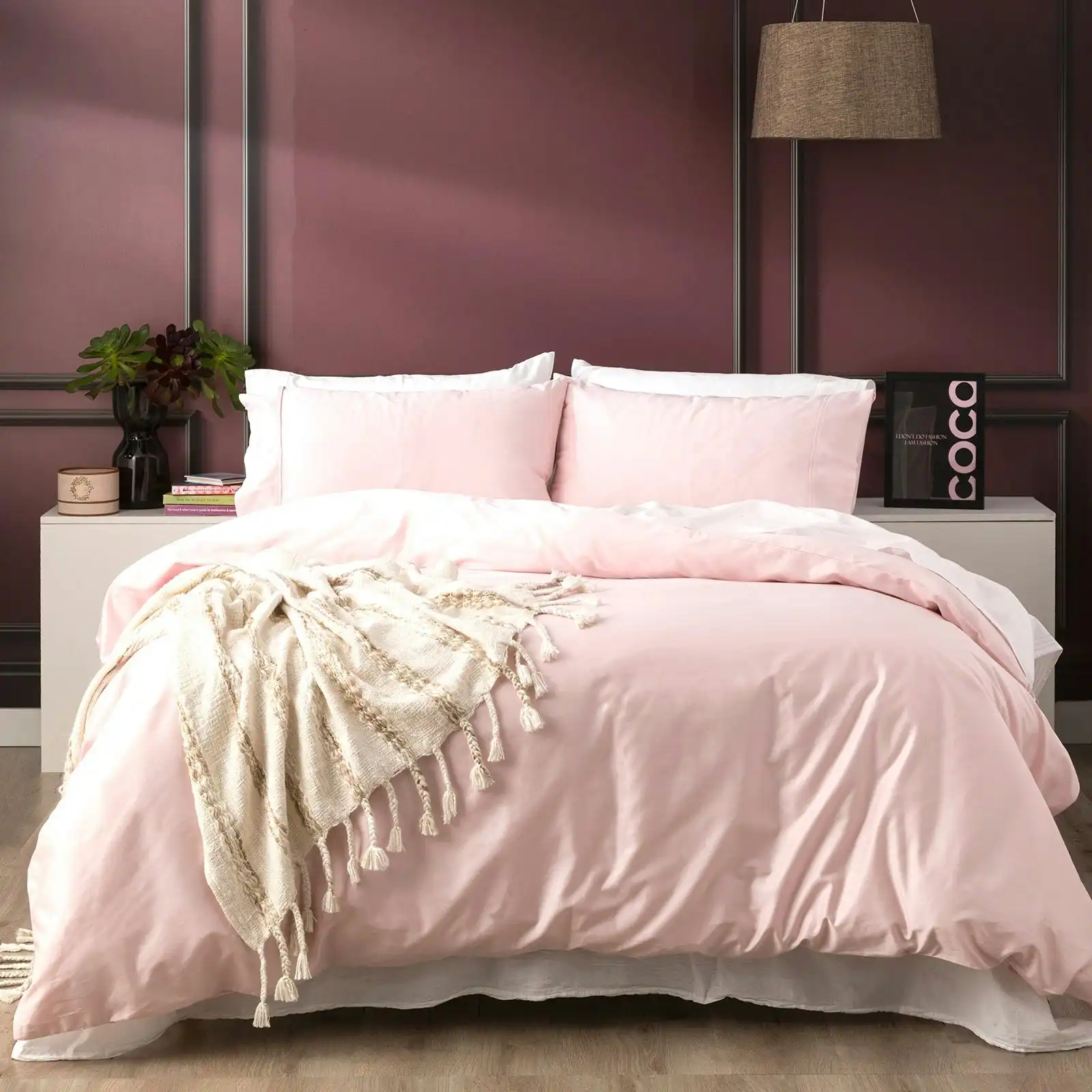 Bamboo Quilt Cover set 500 Thread count Peach