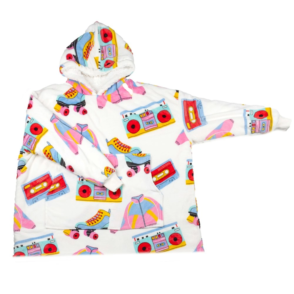 Retro White Oversized Blanket Hoodie