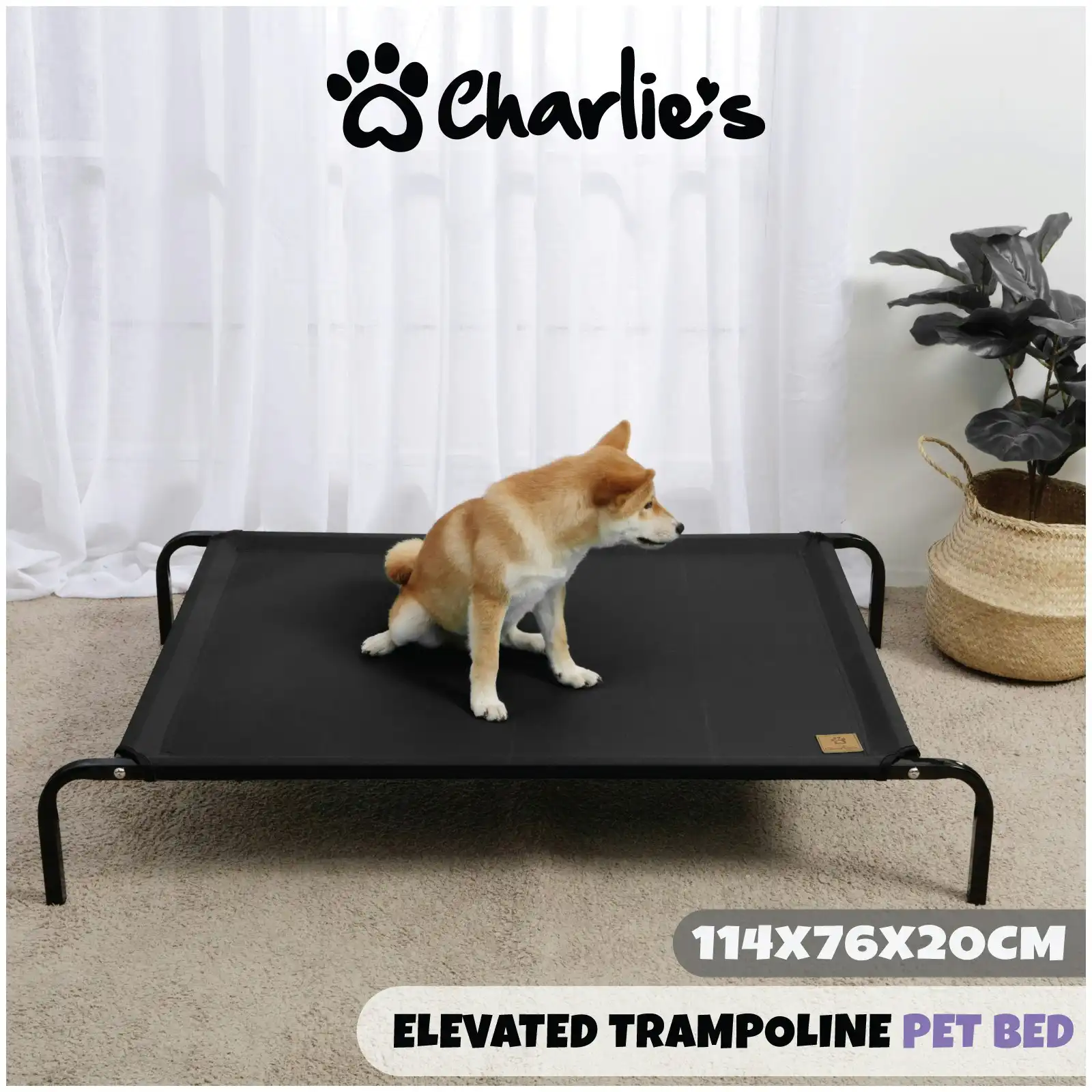 Charlie's Trampoline Hammock Bed Black Large
