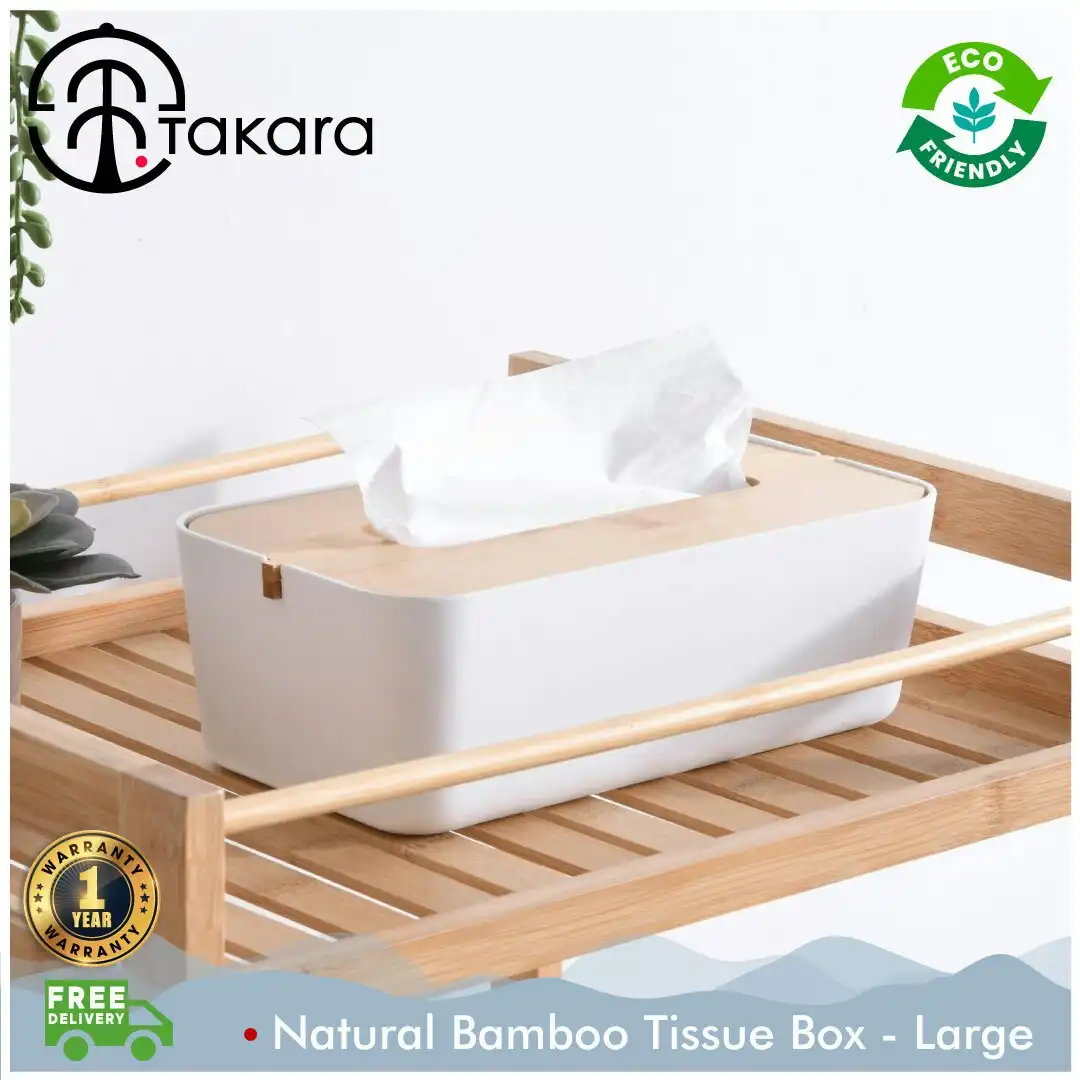 Takara Takae Natural Bamboo Tissue Box Large White