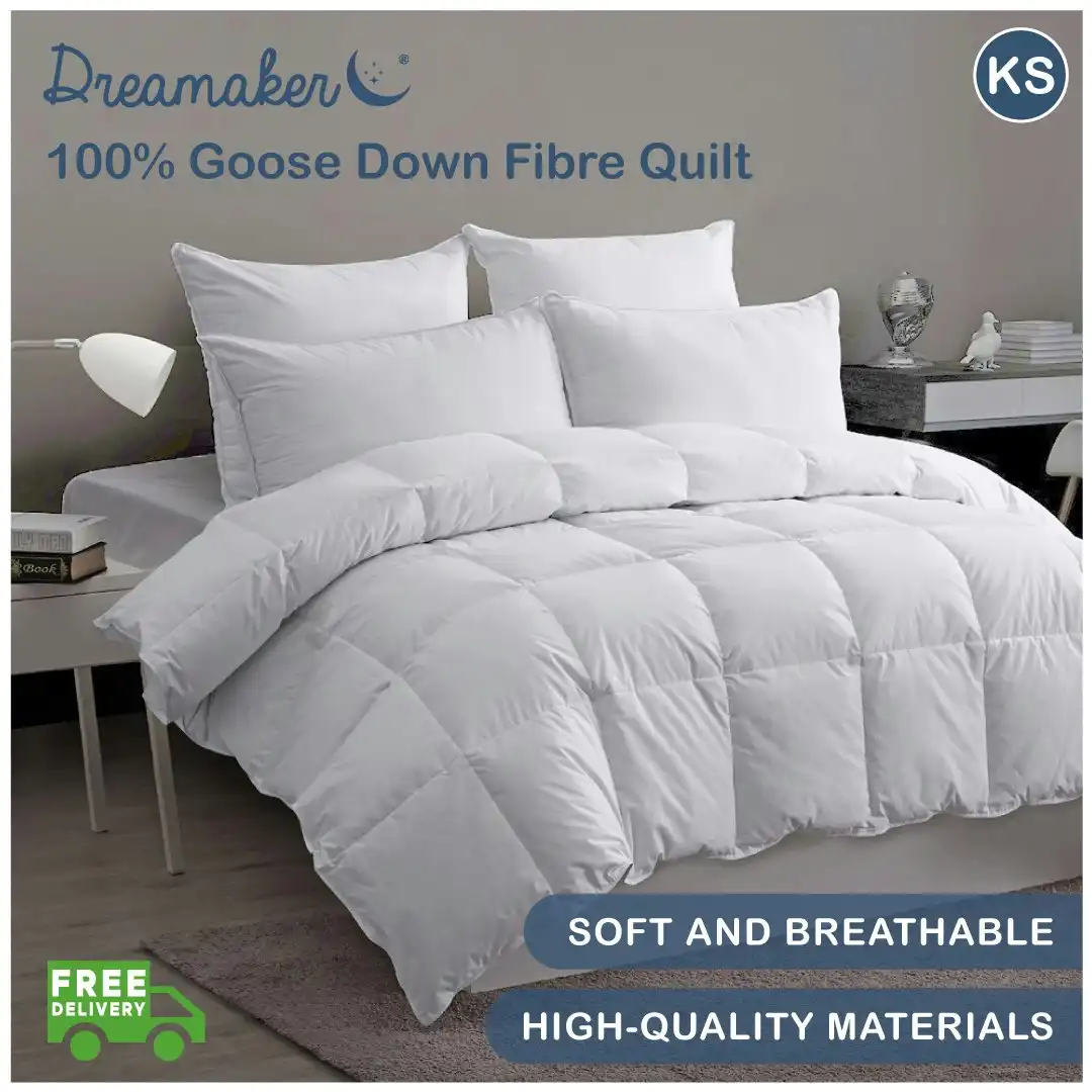 Dreamaker 100% Goose Down Fibre Quilt King Single Bed