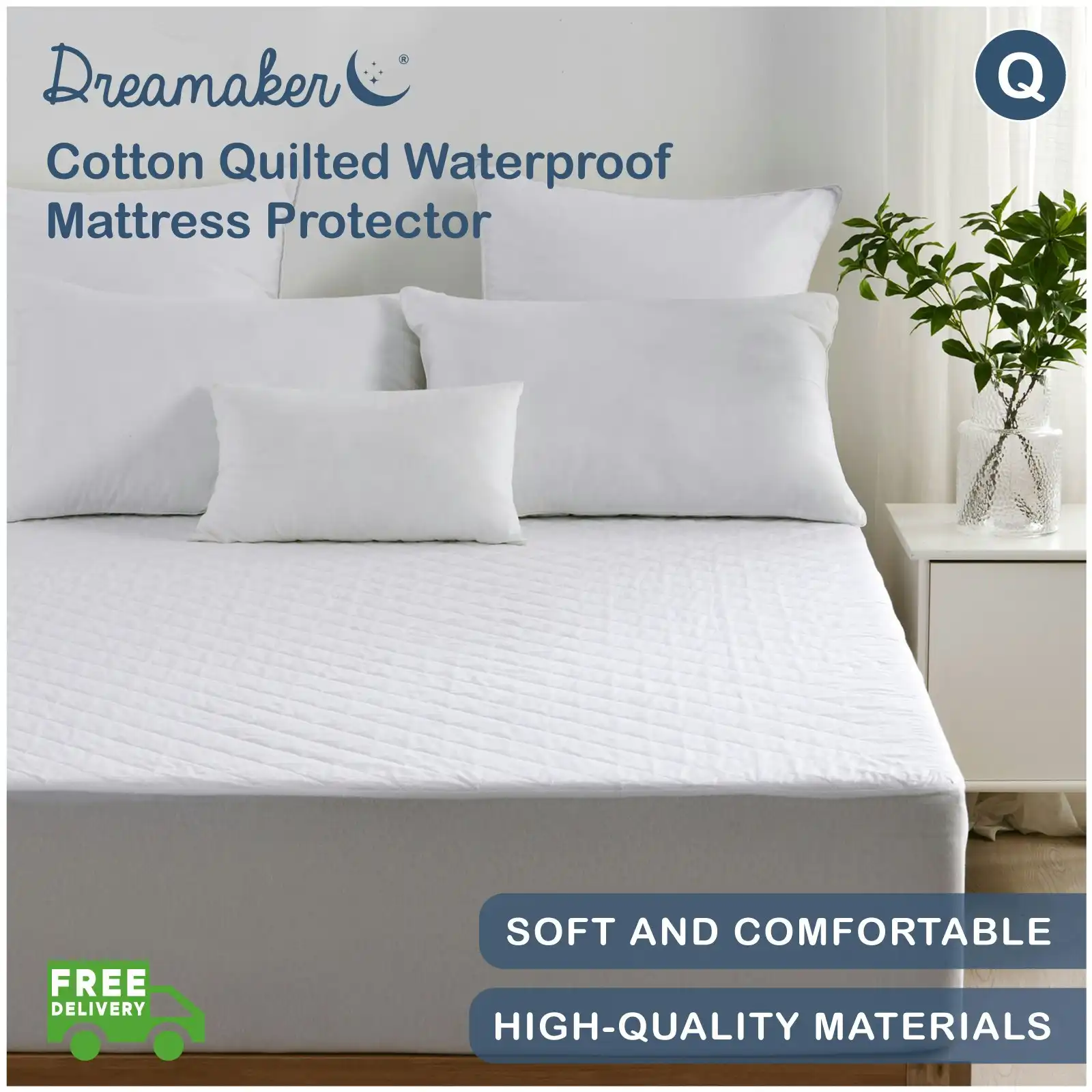 9009458 Cotton Quilted Waterproof Mattress Protector QB
