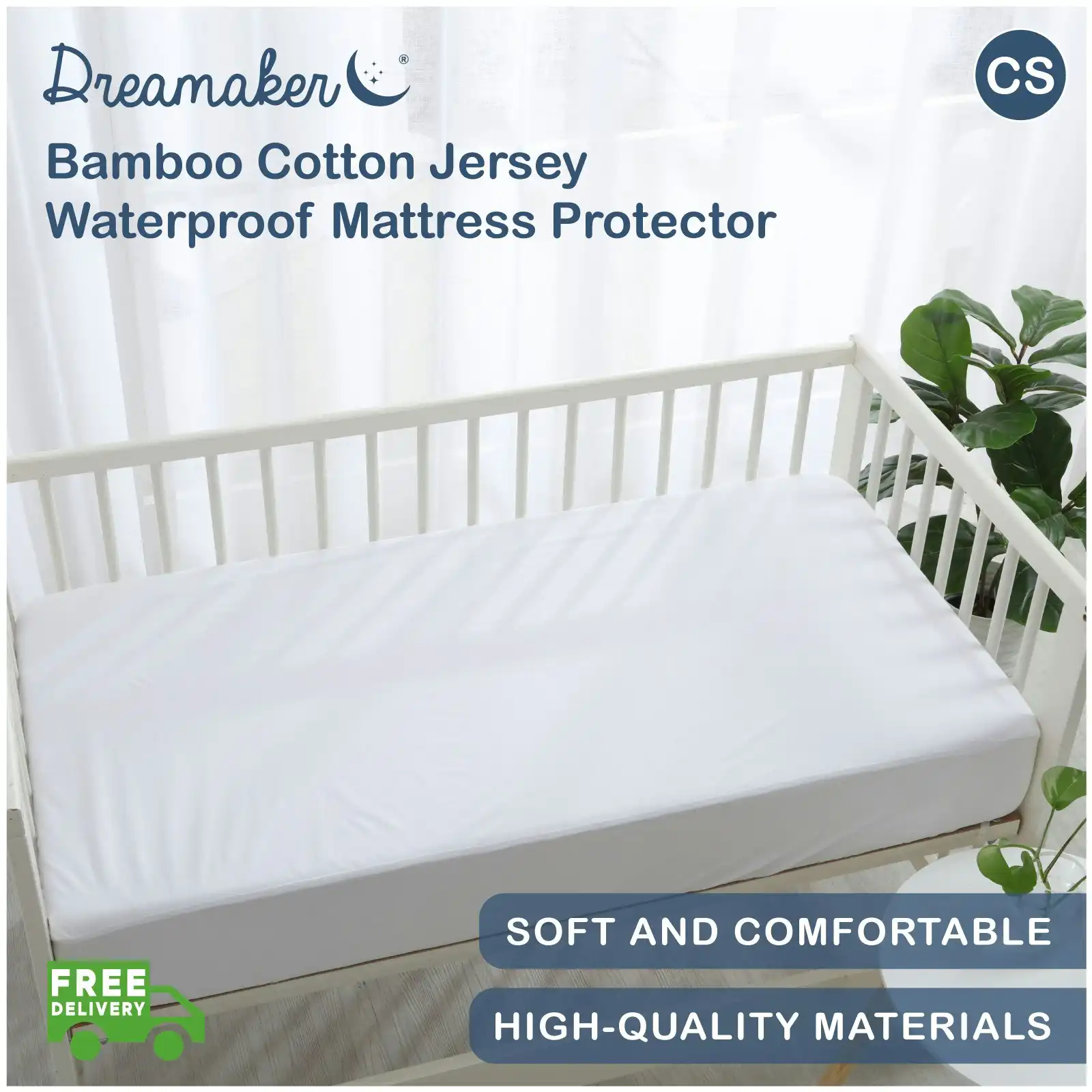 9009537 Dreamaker Bamboo Cotton Jersey COT Waterproof  Mattress Protector STD