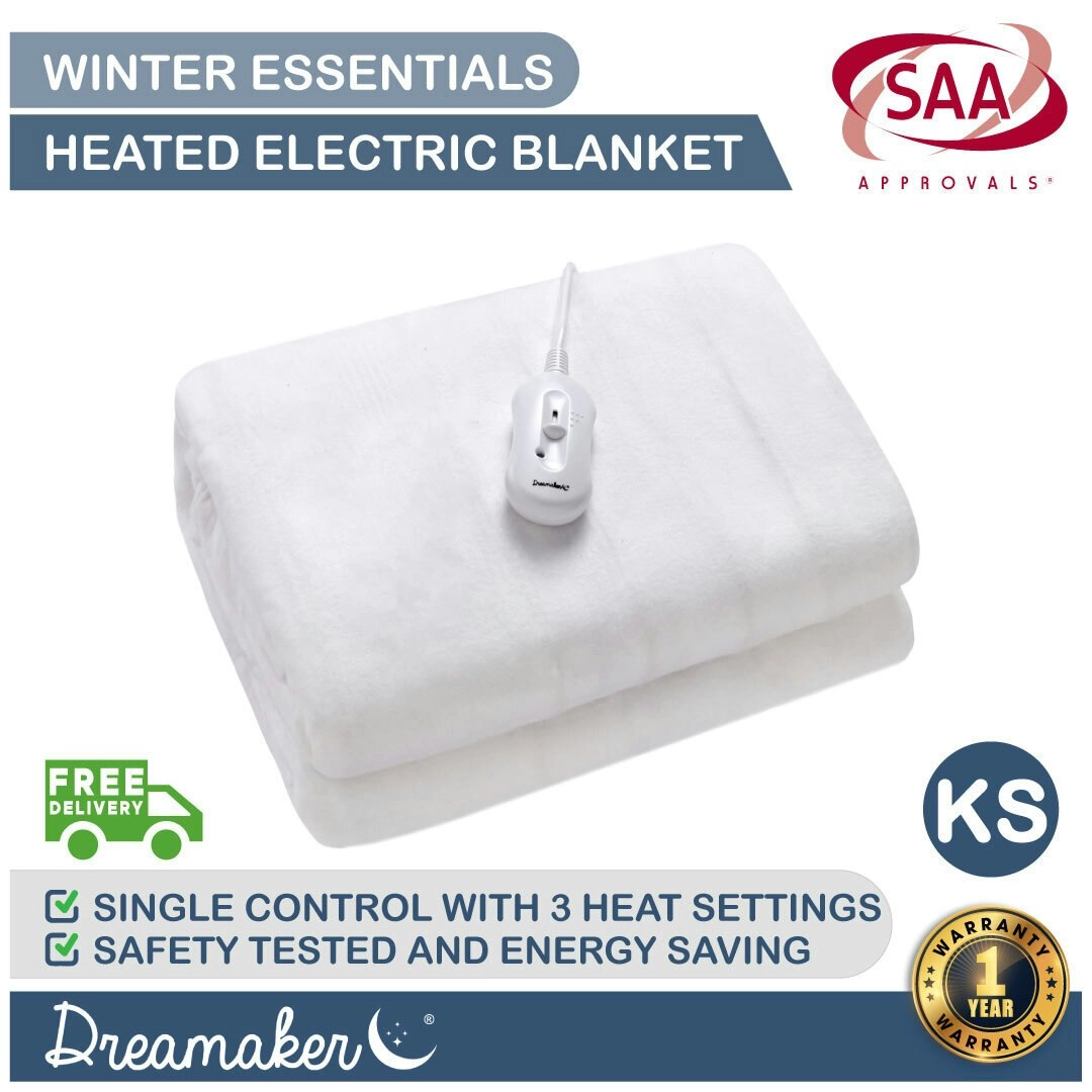 Dreamaker Washable Electric Blanket King Single Bed