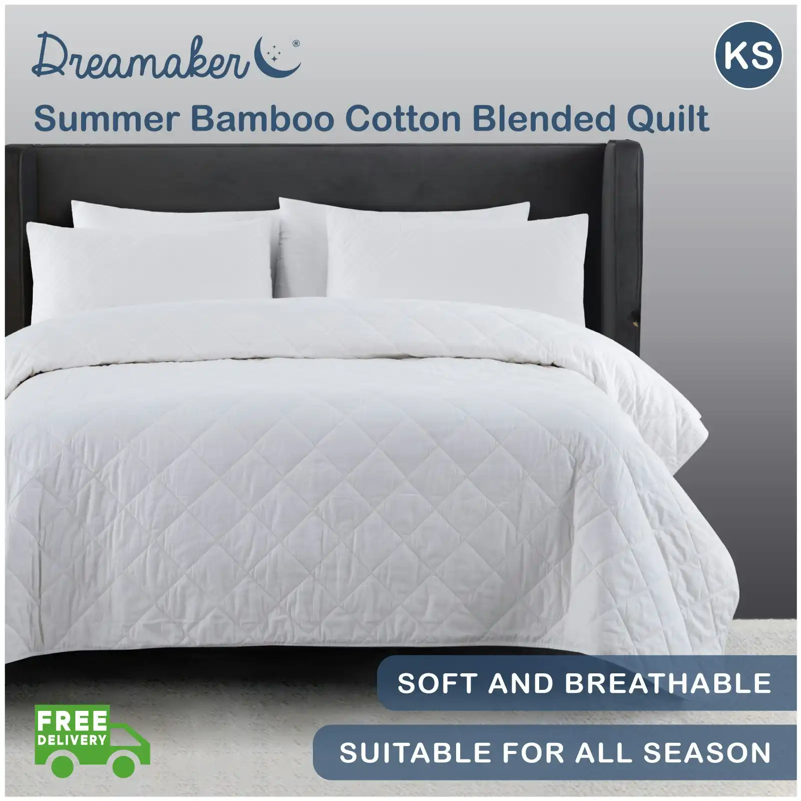 Dreamaker Lightweight Bamboo & Cotton Blend Quilt King Single Bed
