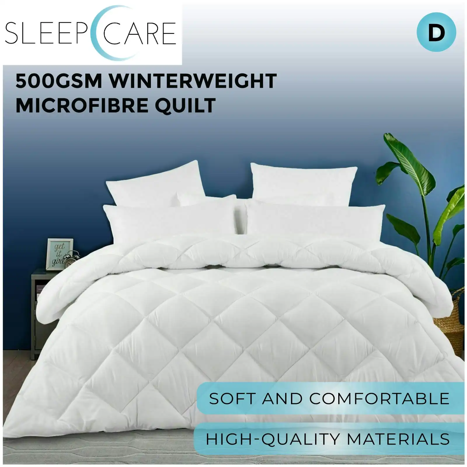 Sleepcare 500GSM Winterweight Microfibre Quilt Double Bed