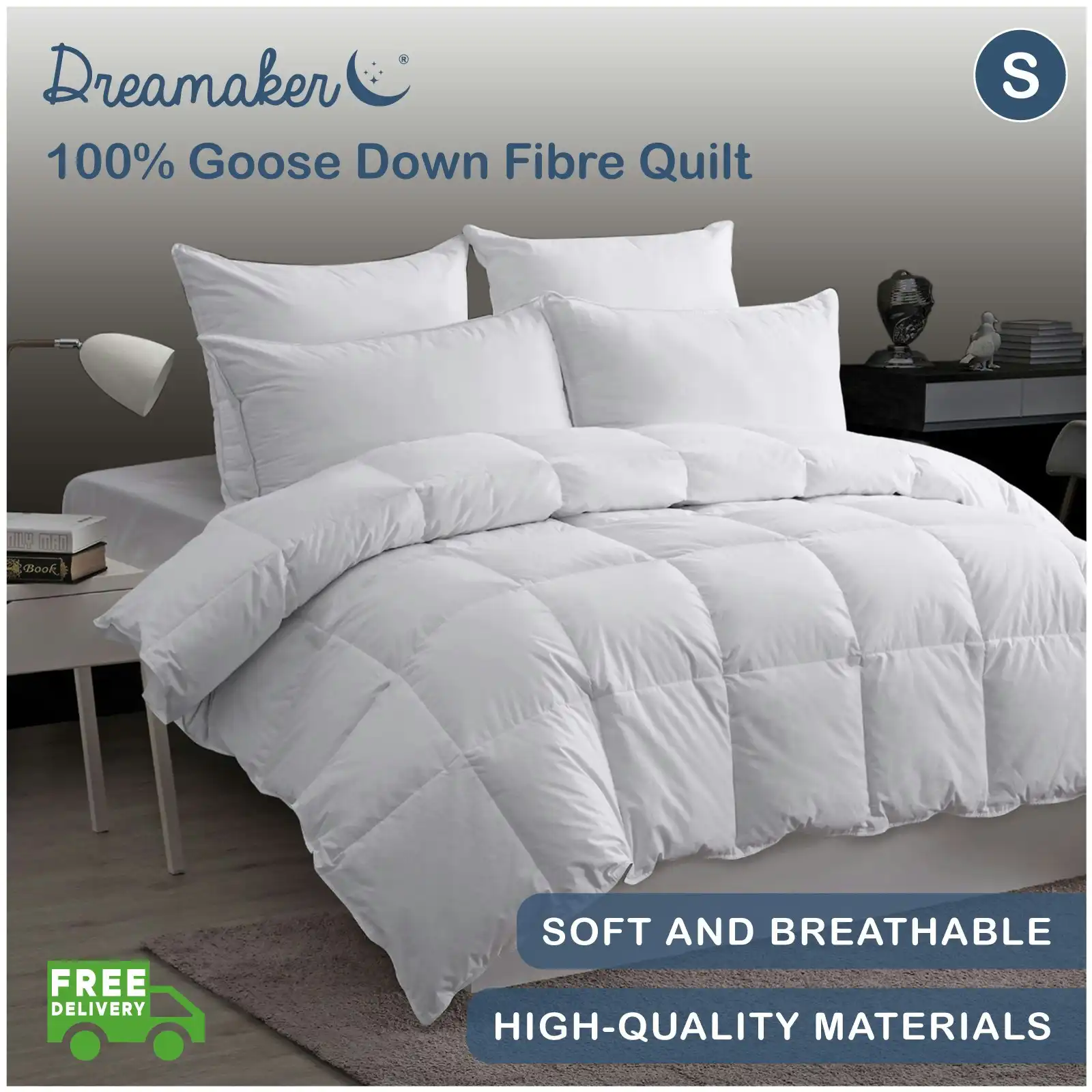 Dreamaker 100% Goose Down Fibre Quilt Single Bed