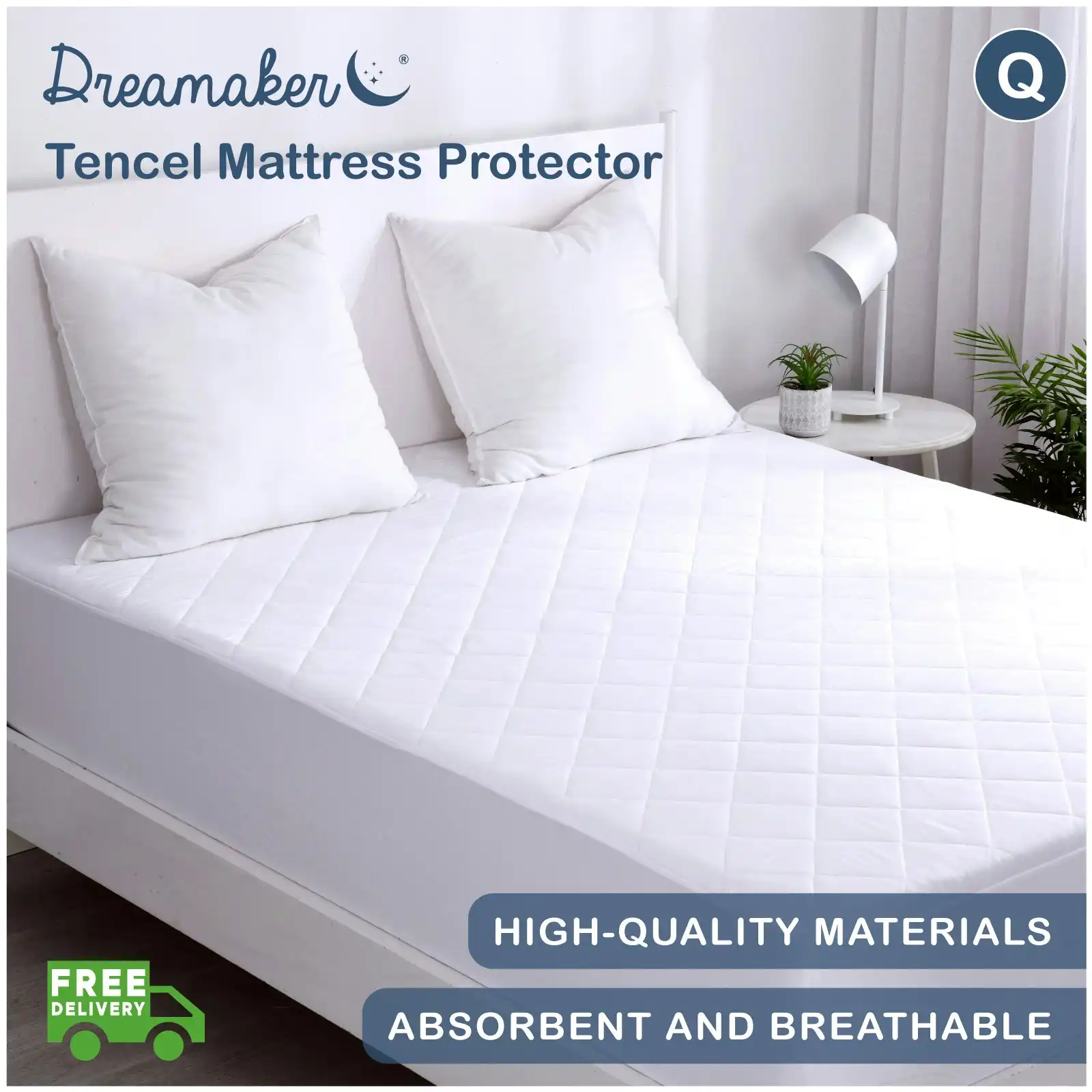 Dreamaker Tencel Mattress Protector Queen Bed