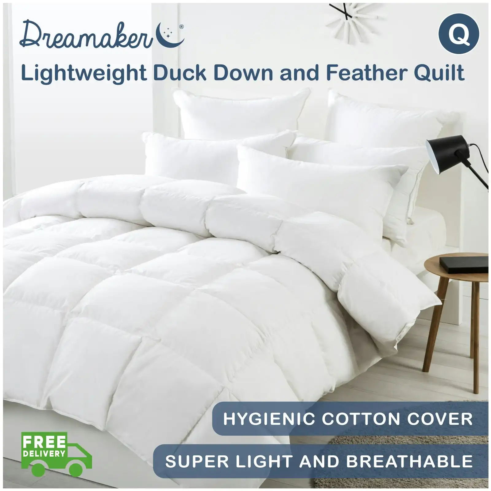 Dreamaker Lightweight Duck Down Quilt Queen Bed