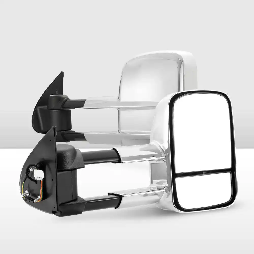 San Hima Extendable Towing Mirrors fit Mitsubishi Triton MQ/MR 2015 - ON Chrome