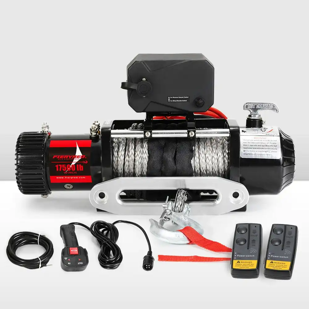 17500LBS Winch Wireless Synthetic Rope 12V Remote Atv 4WD