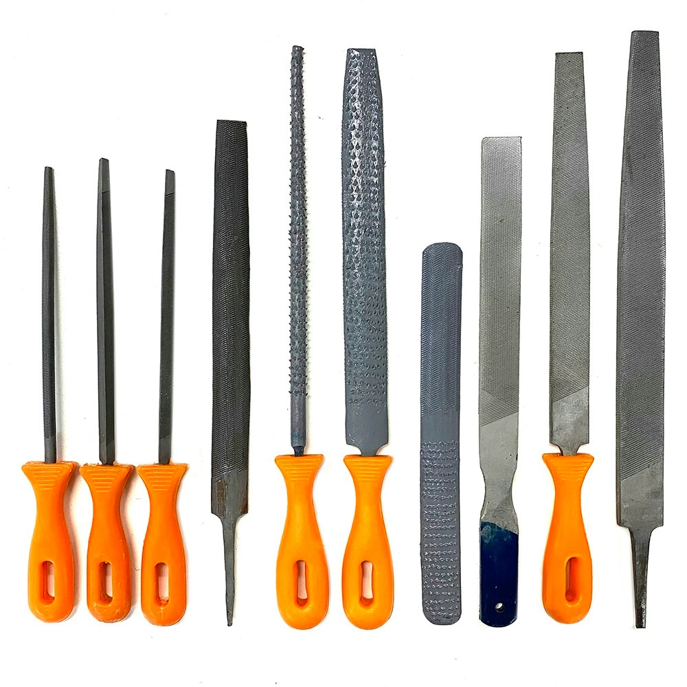 10pc File & Rasp Set Steel Metal Wood Carving Carpentry Tool Set Flat/Half Round