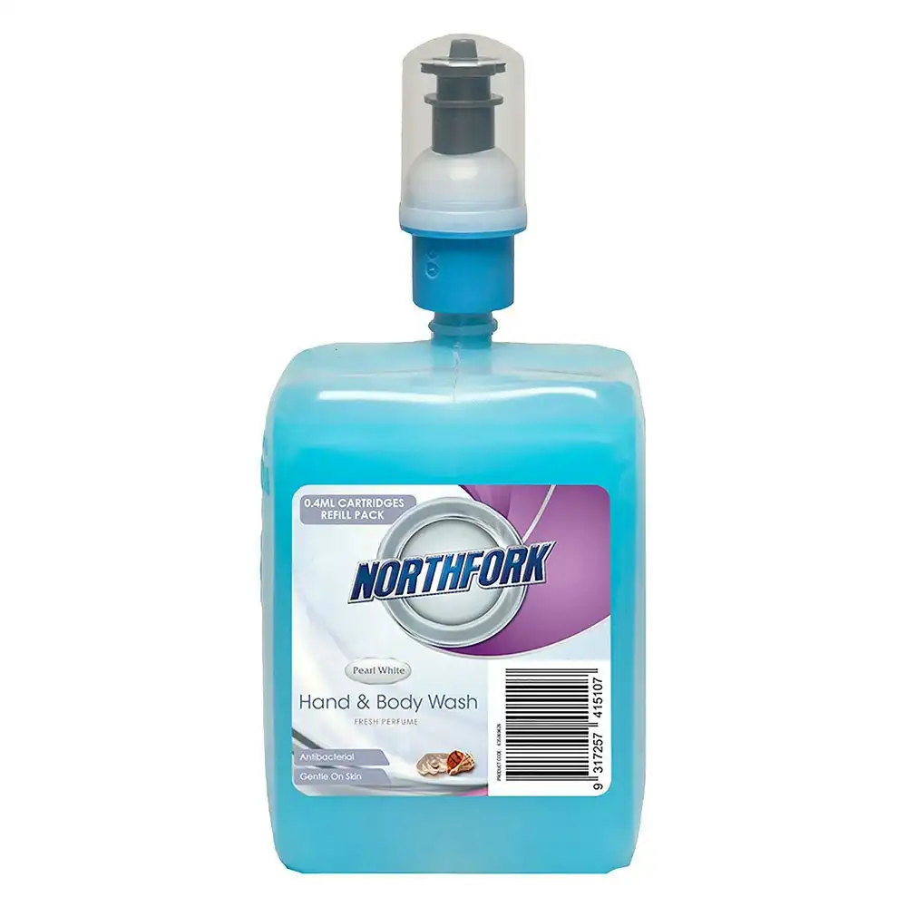 Northfork 400ml Liquid Antibacterial PH Neutral Hand Wash/Soap Pearl Blue Refil