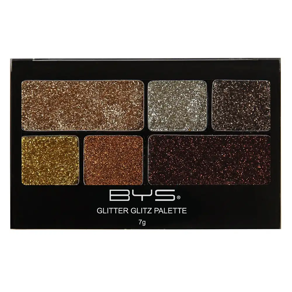 BYS Glitter Glitz 7g Gel Base Makeup/Cosmetics Palette Lustre Metals 6 Shades