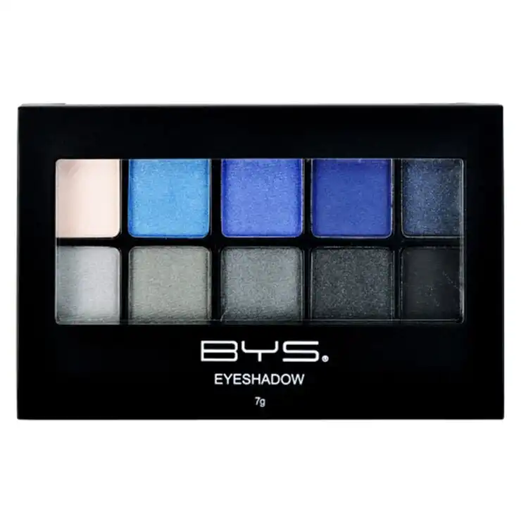 BYS Eyeshadow Palette Denim In Distress Cosmetic Beauty Face Makeup 10 Shades 7g