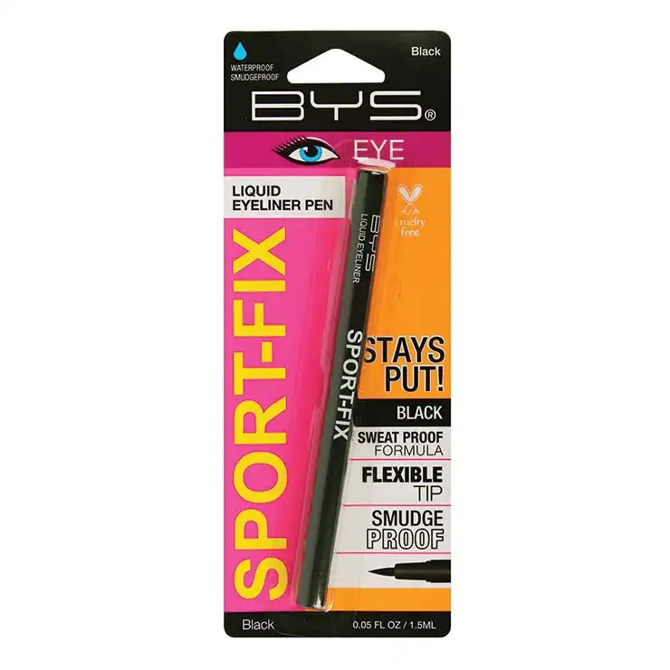 BYS 1.5ml Sport-Fix Liquid Eyeliner Pen Sweatproof Cosmetic Face/Eye Makeup BLK
