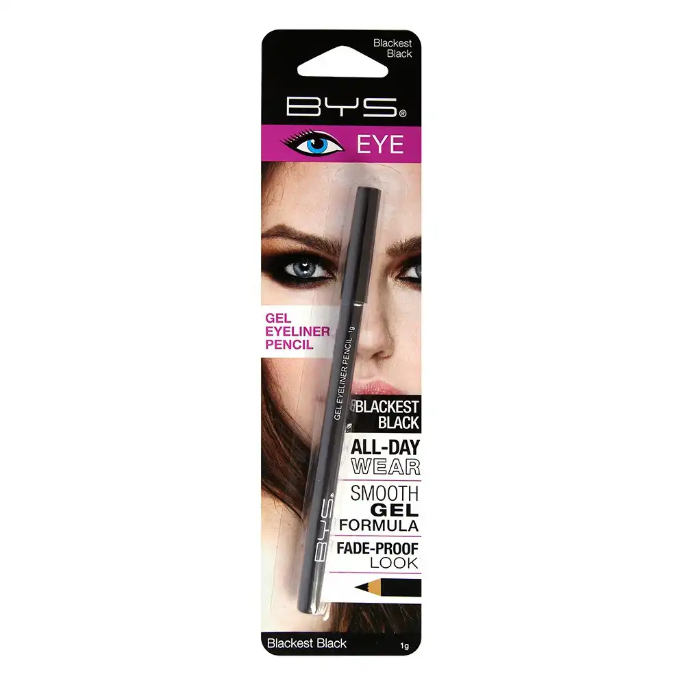 BYS 1g Gel Eyeliner Pencil Fade-Proof All-Day Wear Makeup Beauty Blackest Black