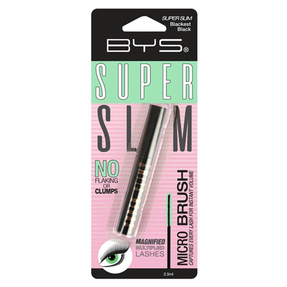 BYS Super Slim Mascara Beauty Eyelash Cosmetic Eye Makeup Blackest Black 2.5ml