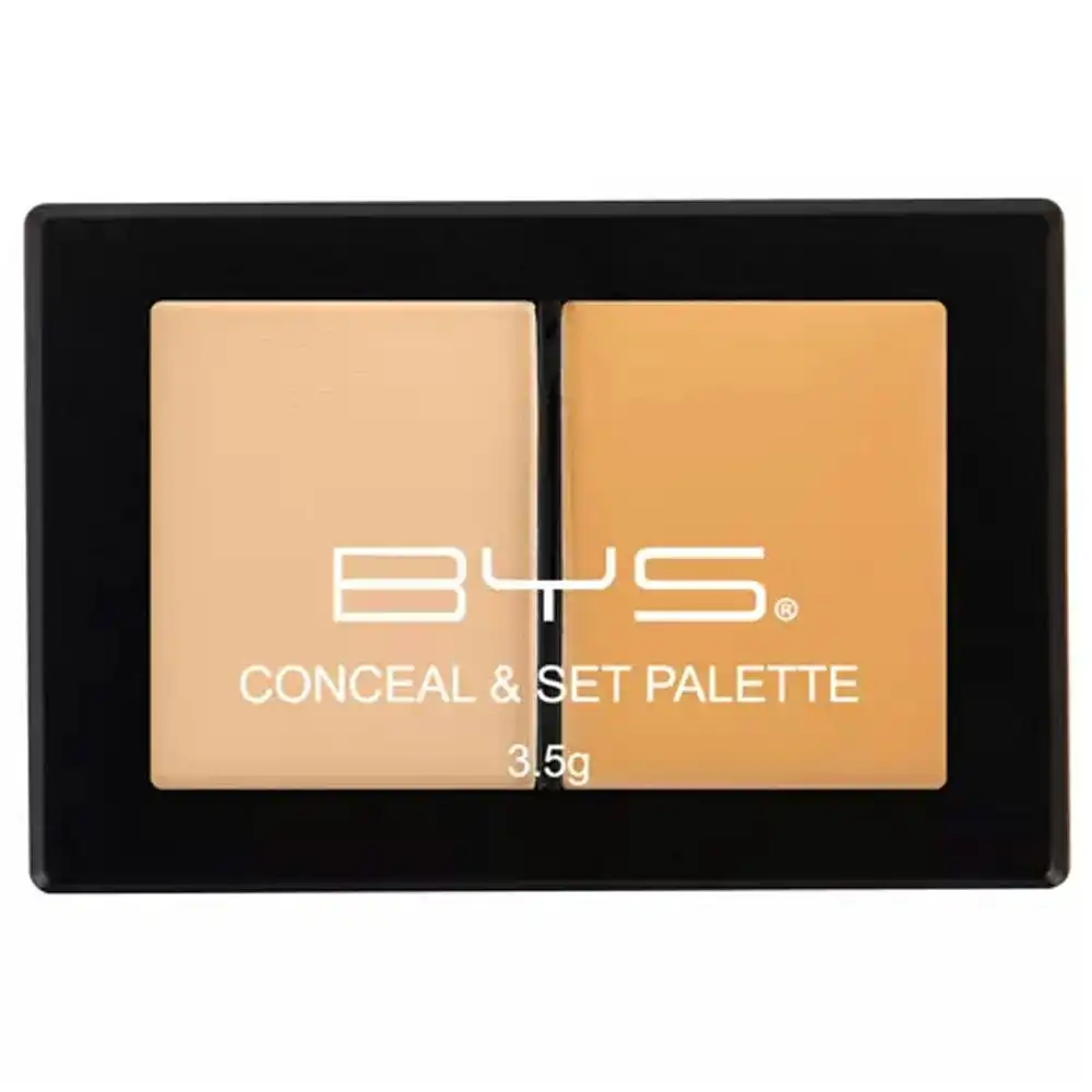 BYS Conceal/Set Palette Medium Beige Face Makeup Cosmetic Beauty 2 Shades 3.5g