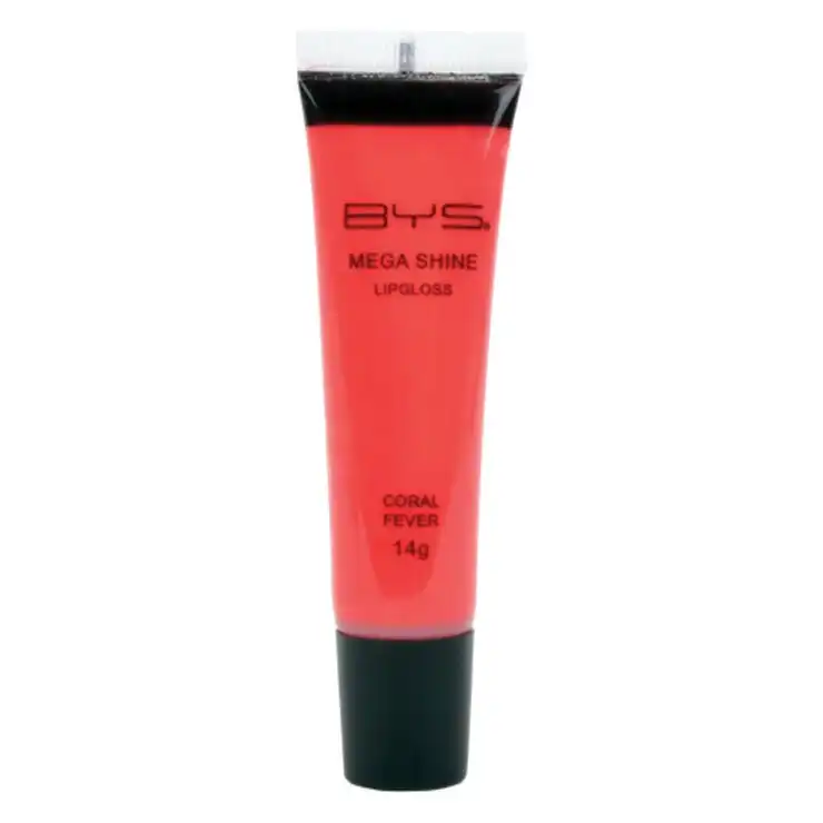 BYS Mega Shine Lipgloss Moisturiser Balm Cosmetic Makeup Scented Coral Fever 14g