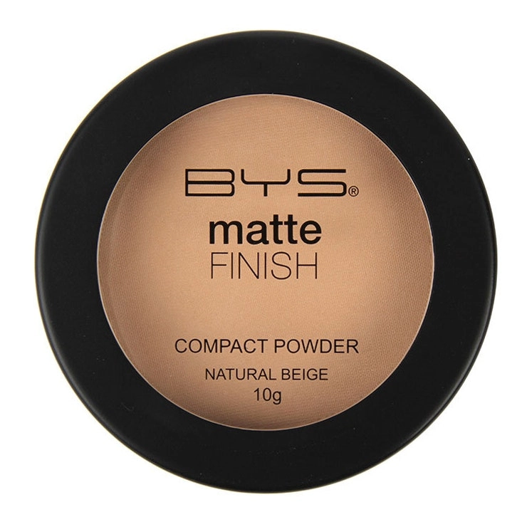 BYS 10g Matte Finish Compact Powder Face Makeup Women Cosmetics Natural Beige