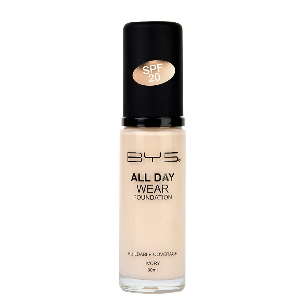 BYS 30ml All Day Wear SPF20 Liquid Foundation Makeup Buildable Coverage Ivory