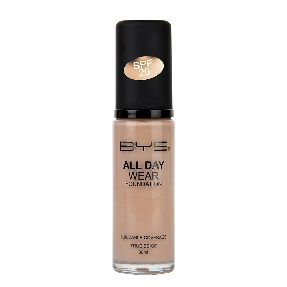 BYS 30ml All Day Wear SPF20 Liquid Foundation Makeup Face Cosmetics True Beige