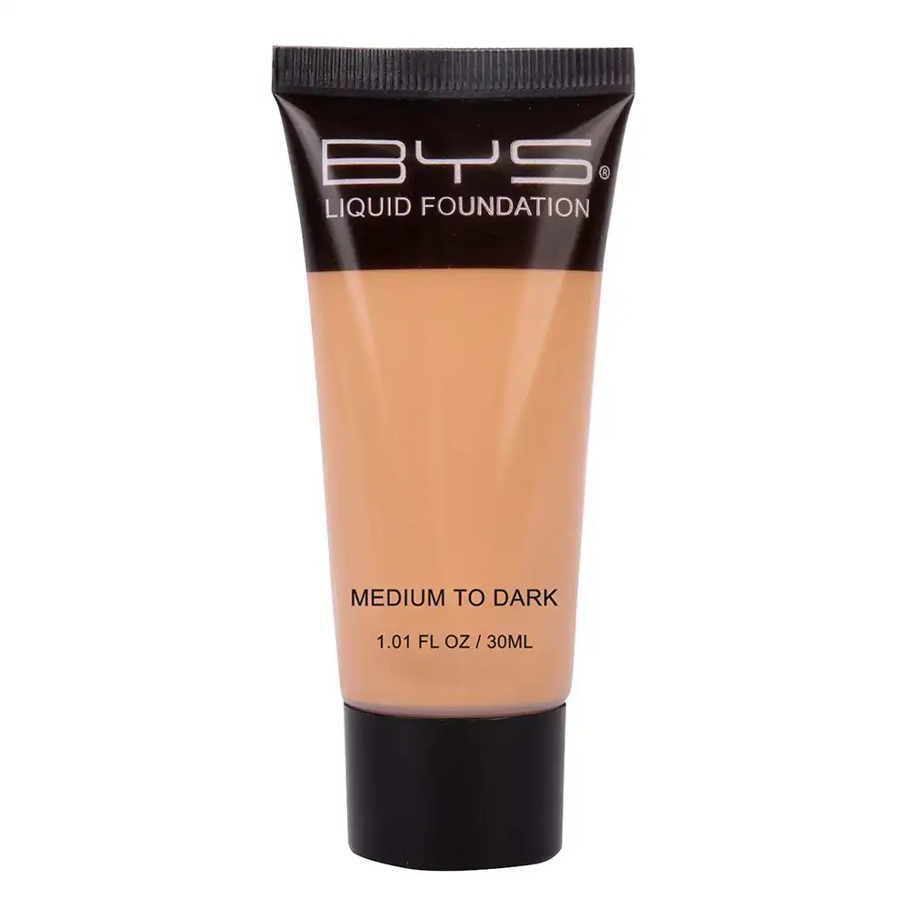 BYS Tube 30ml Liquid Foundation Creamy Blendable Makeup Cosmetics Medium to Dark