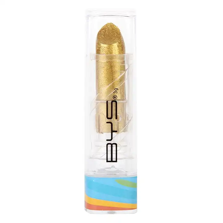 BYS Metallic 3g Lipstick Lip Colour Silky Cream Cosmetic Makeup Superstar Gold