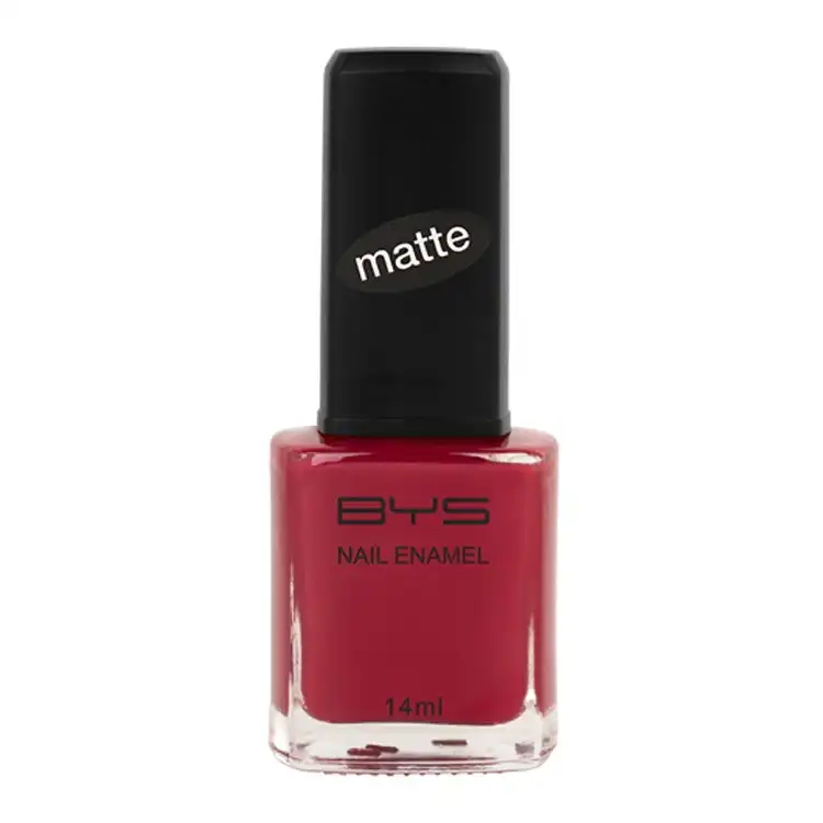 BYS Matte Red Nail Polish Enamel Lacquer Chip Resistant Lasting Quick Dry 14ml