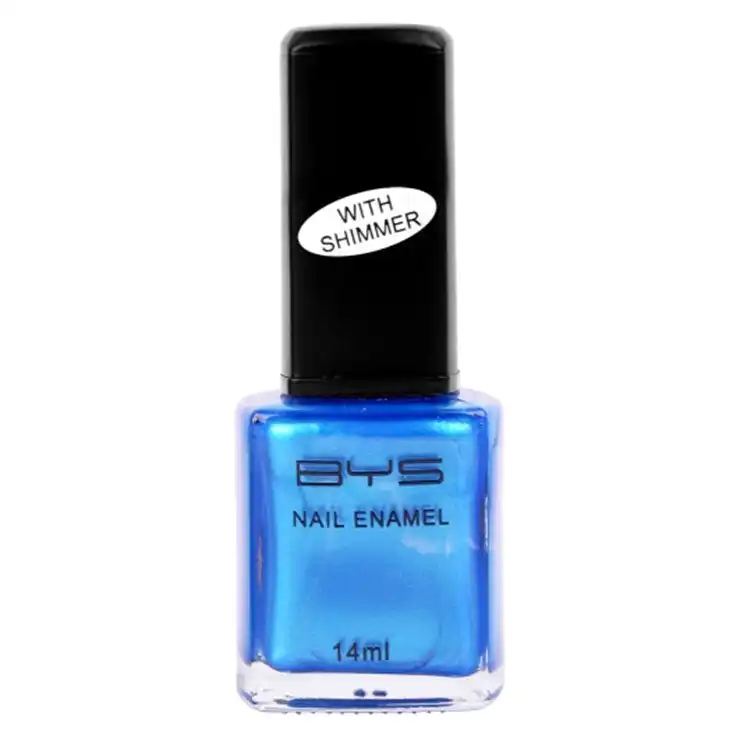 BYS Shimmer Blue Hawaii Nail Polish Enamel Lacquer Shimmering Long Lasting 14ml