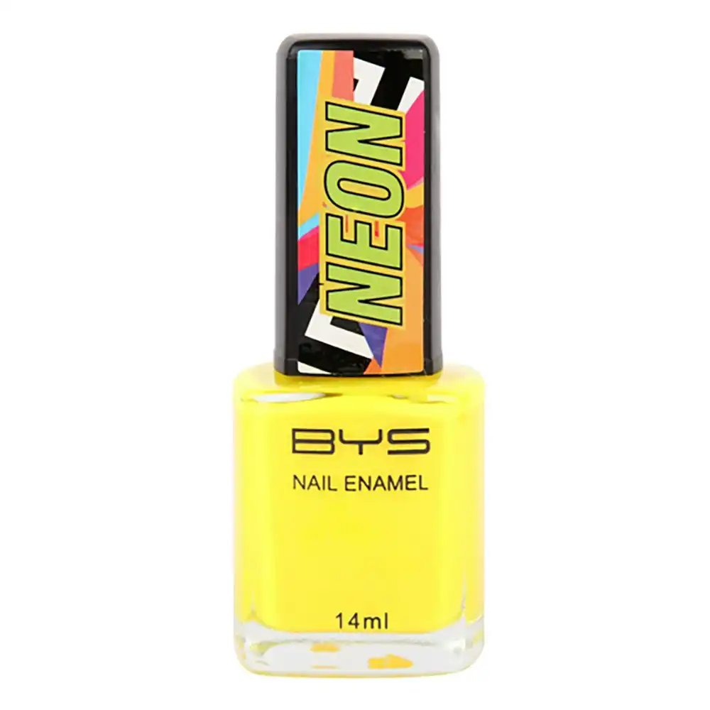 BYS Neon Nail Polish Yo Yellow Enamel Lacquer Chip Resistant Quick Dry 14ml