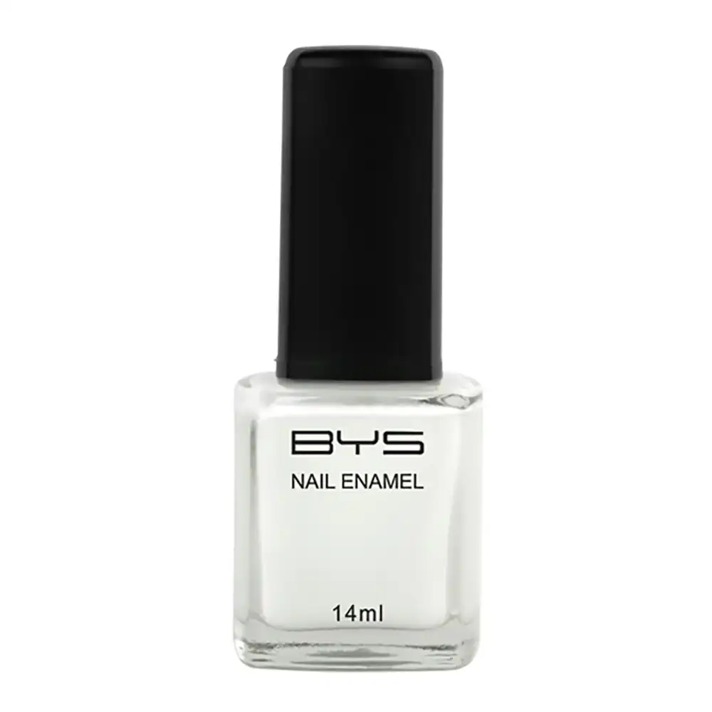 BYS French White Nail Polish Enamel Lacquer Gloss Long Wearing Quick Dry 14ml
