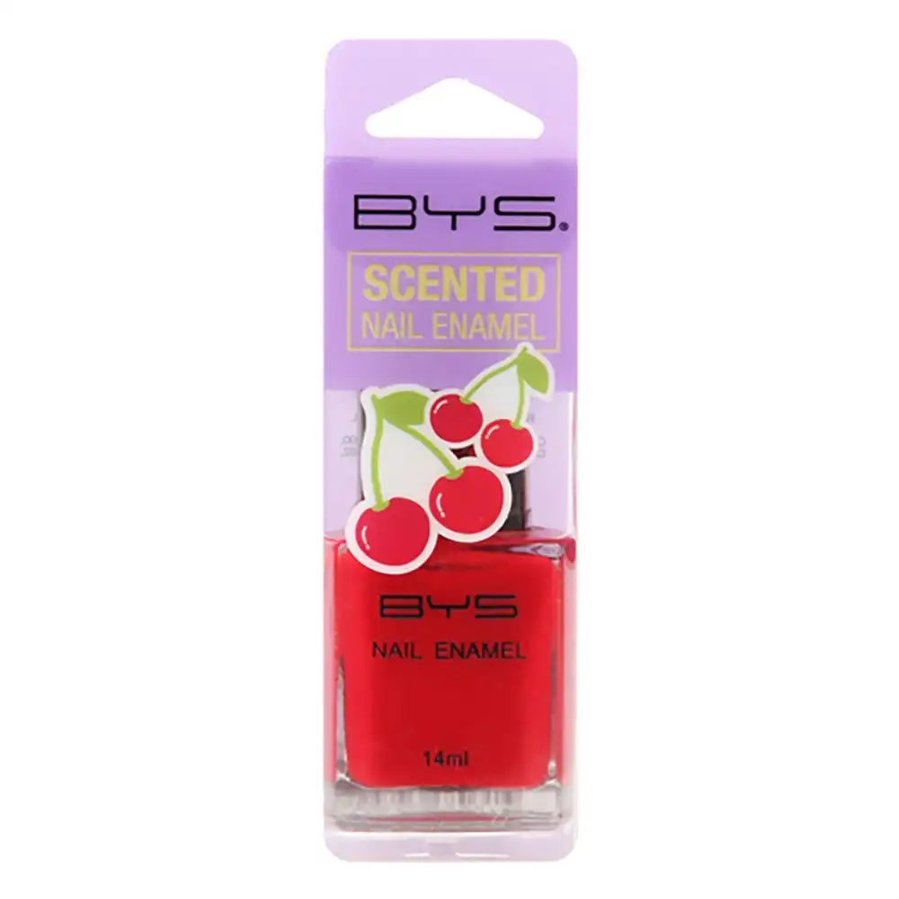 BYS Scented Cherry Nail Polish Enamel Lacquer Gloss Lasting Quick Dry 14ml Red
