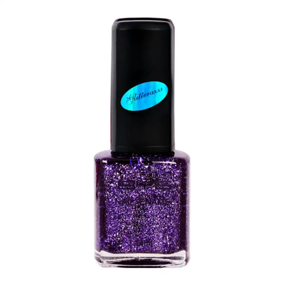 BYS Glitterazzi Voodoo Violet Nail Polish Lacquer Glitter Quick Dry 14ml Purple