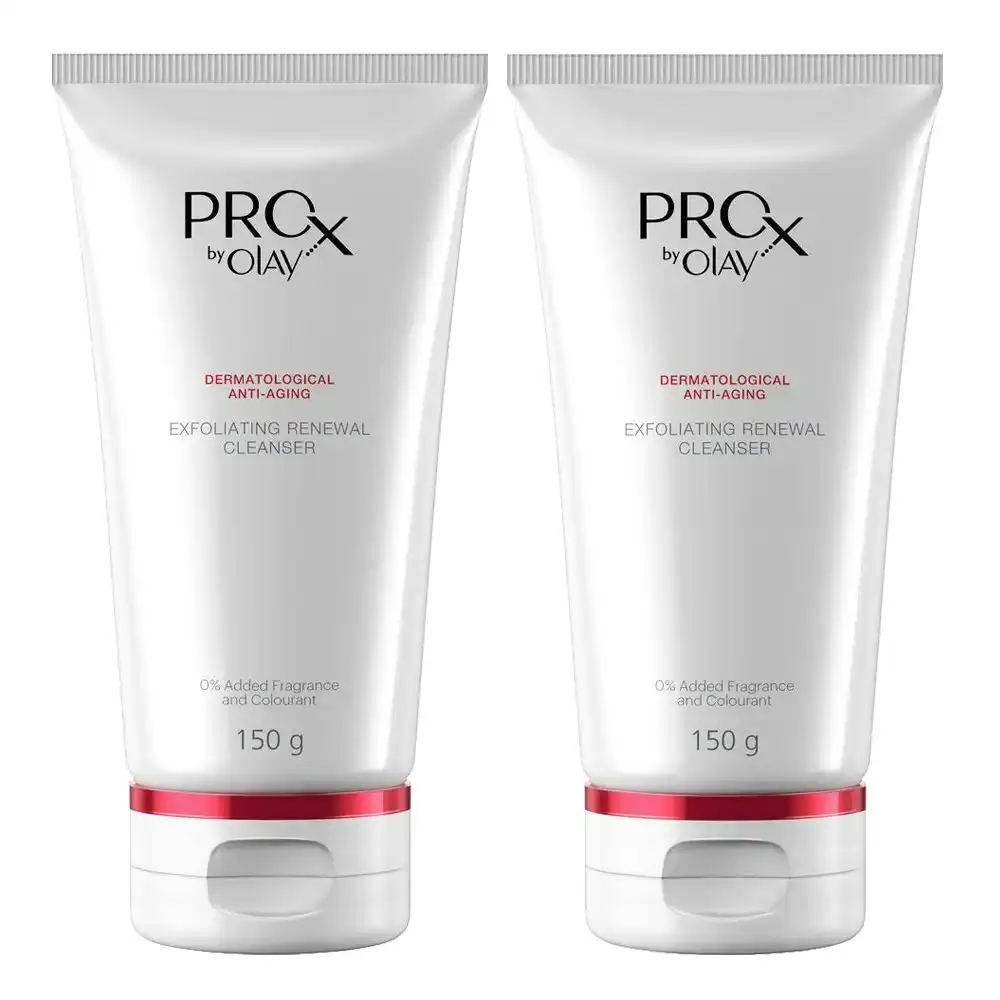 2x Olay 150g ProX Exfoliating Renewal Skin/Face Cleanser Daily Foam Facial Wash