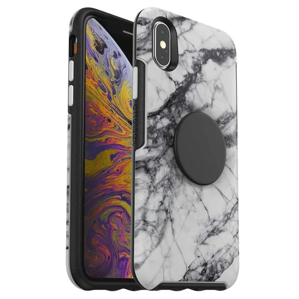 Otterbox Otter + Pop Holder Drop Proof Symmetry Case for iPhone X/Xs WHT Nebula