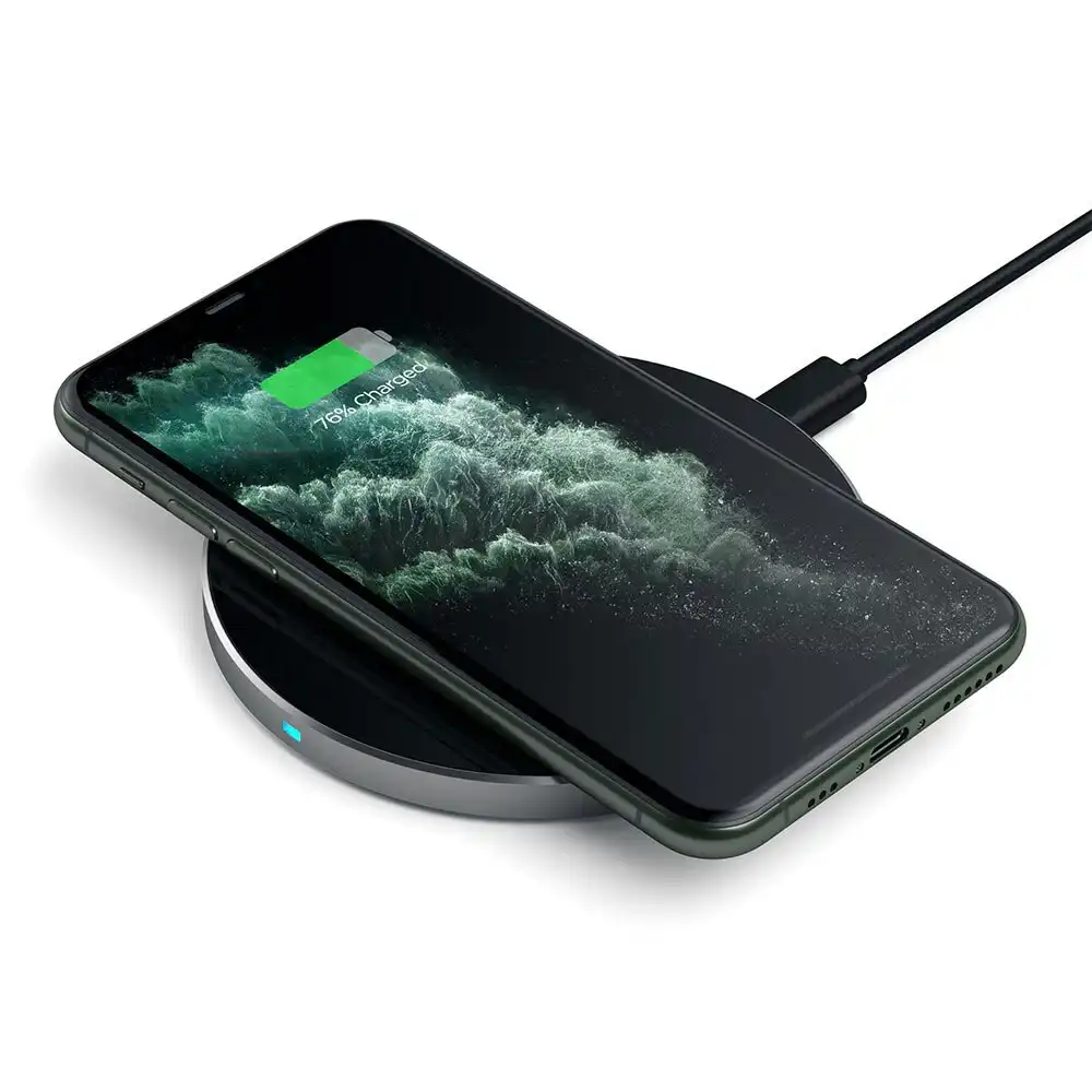 Satechi Aluminum Wireless Charger/Fast Charging for Apple/Samsung Space Grey