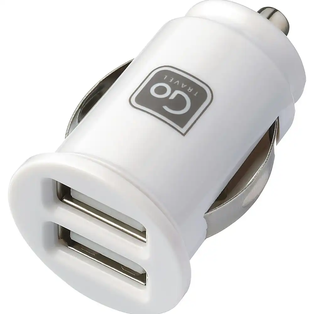 Go Travel Twin USB Port Car Charger 2.1A Socket for Phones/Tablets Black