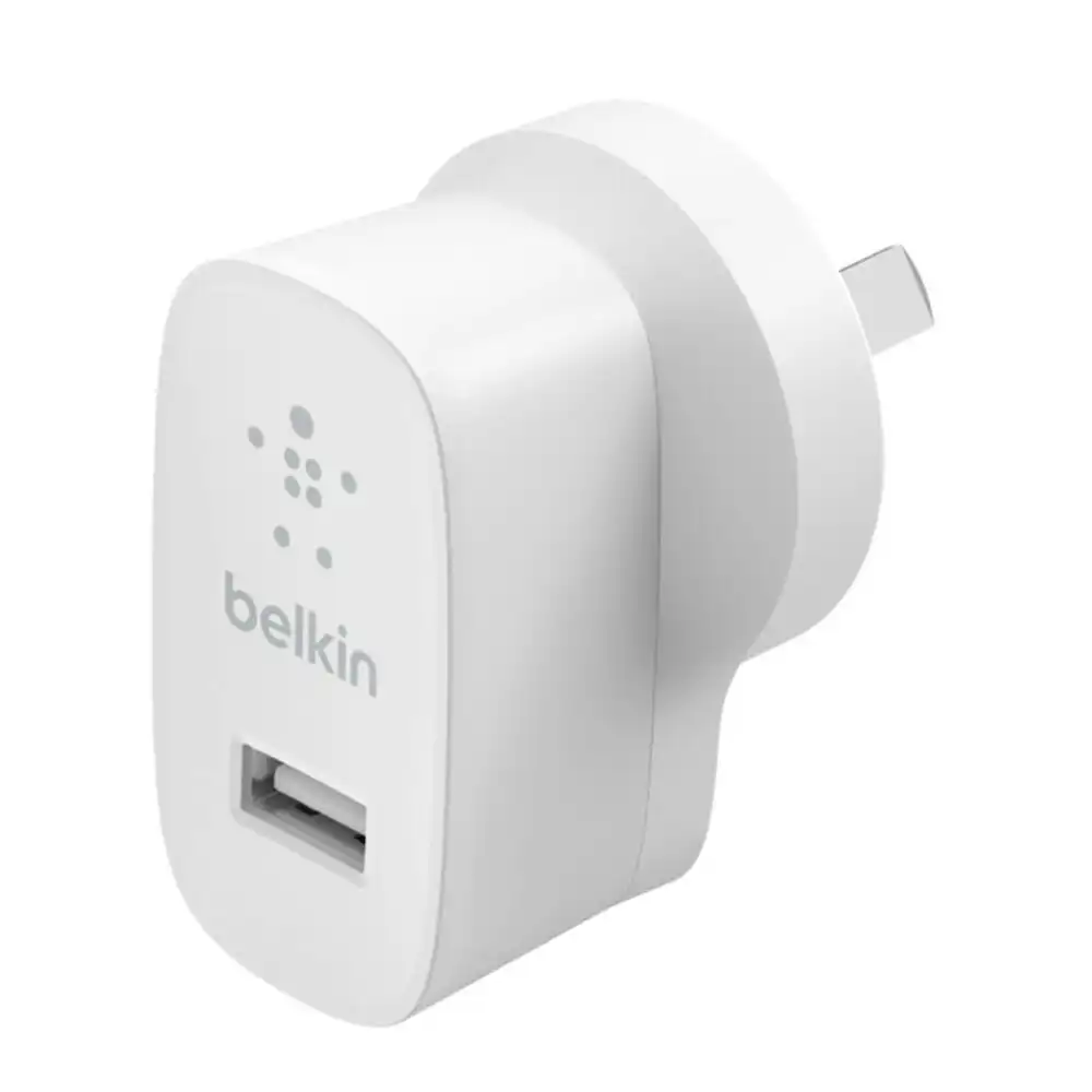 Belkin USB-A 12W Wall Charger Adapter for Samsung Note 10/Apple iPhone 11 White