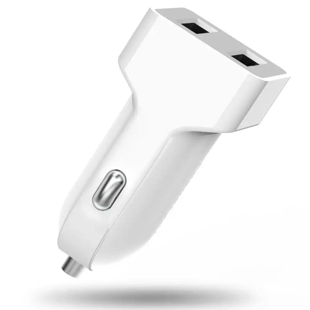 12W Dual Port Fast Charge USB-A Cigarette Lighter Car Charger for iPhone/Android