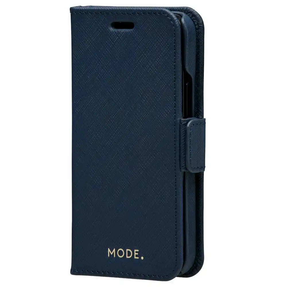 Dbramante New York Leather Magnetic Wallet Case for iPhone 12 Mini Ocean Blue