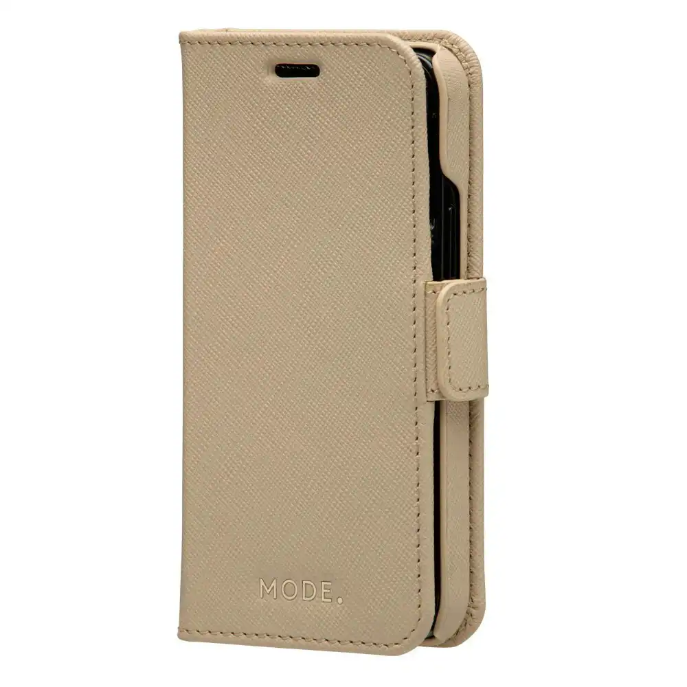 Dbramante New York Leather Magnetic Wallet Case for iPhone 12 Mini Sahara Sand