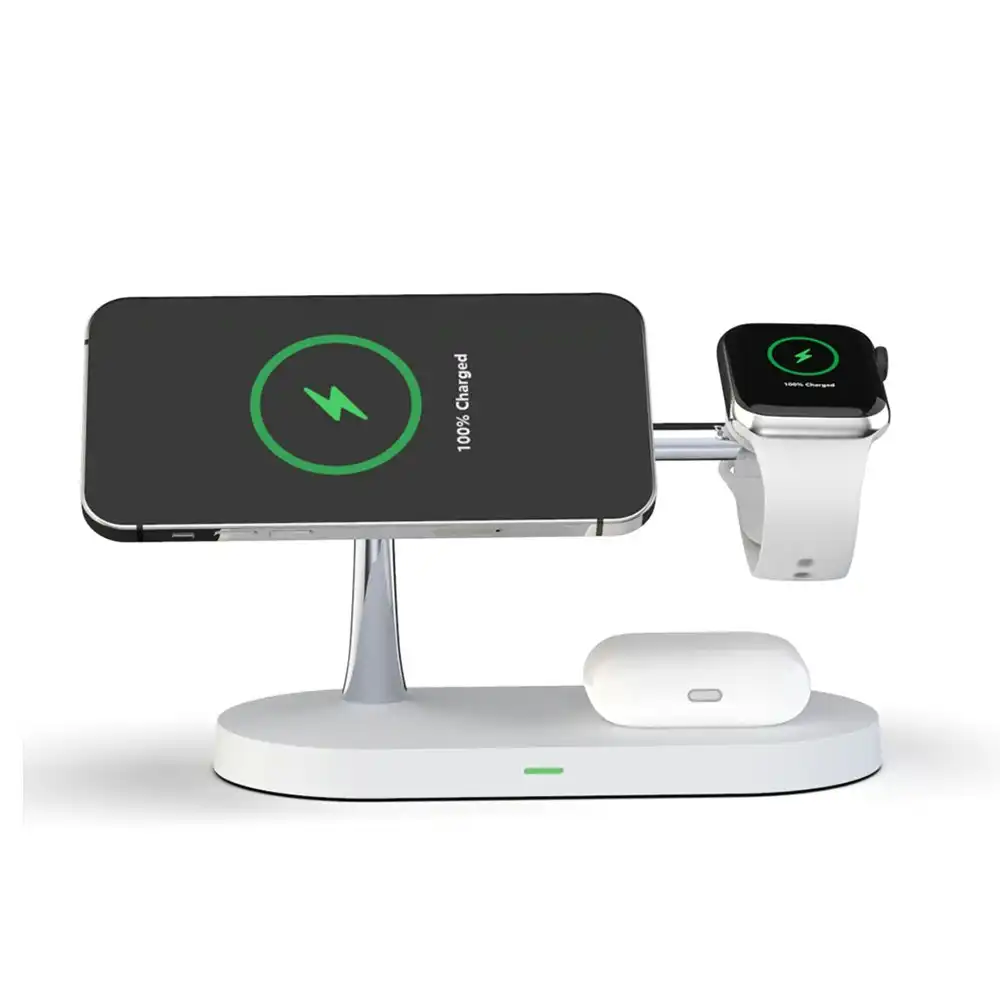 Rewyre 5in1 Magnetic Fast Wireless Charger f/ iPhone 13/Air Pods/Smart Watch WHT